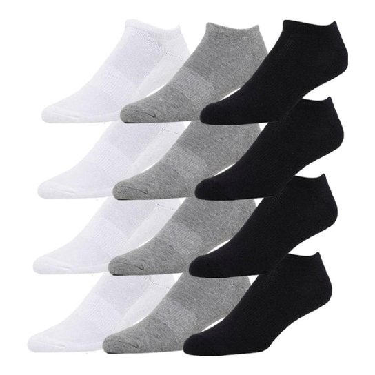 Kit 12 Pares de Meias Soquete Invisível Unissex