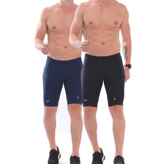 Kit 2 Bermudas De Compressão ElementFit com Bolso sem Costura Anti Assadura Masculina