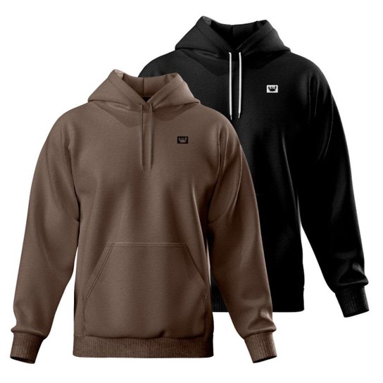 Kit 2 Blusa de Moletom Canguru com Capuz Confortável Estilo Casual Siri