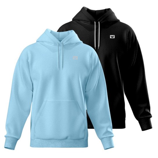 Kit 2 Blusa de Moletom Canguru com Capuz Confortável Estilo Casual Siri