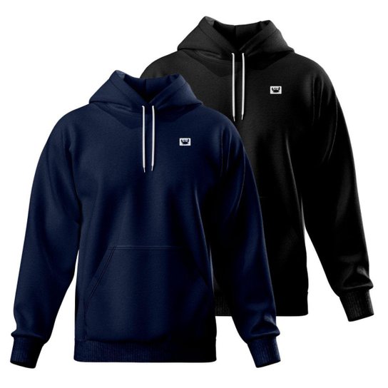 Kit 2 Blusa de Moletom Canguru com Capuz Confortável Estilo Casual Siri