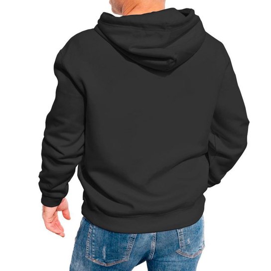 Kit 2 Blusa Moletom Canguru com Capuz Liso Sem Estampa Unissex Feminino Masculino Adulto Blusas