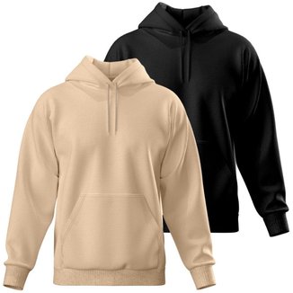 Kit 2 Blusas De Frio Moletom Liso Casaco Inverno Masculino