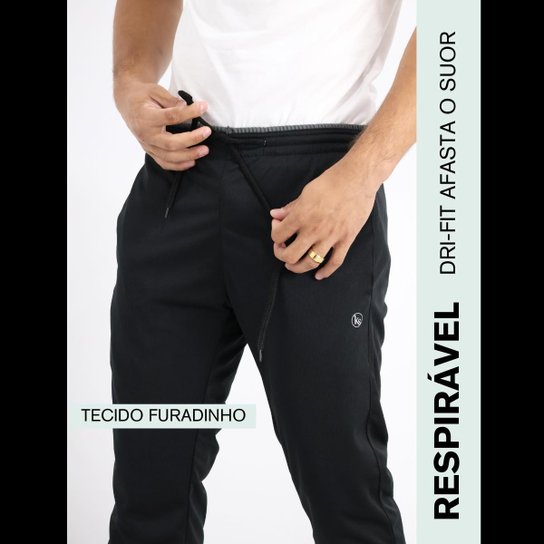 Kit 2 Calça Jogger Esporte Slim Fit Tecido Dri Casual Academia