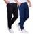 Kit 2 Calça Moletom Masculino Jogger Slim Fit - Preto+Azul