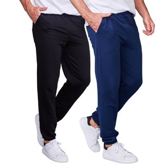 Kit 2 Calça Moletom Masculino Jogger Slim Fit