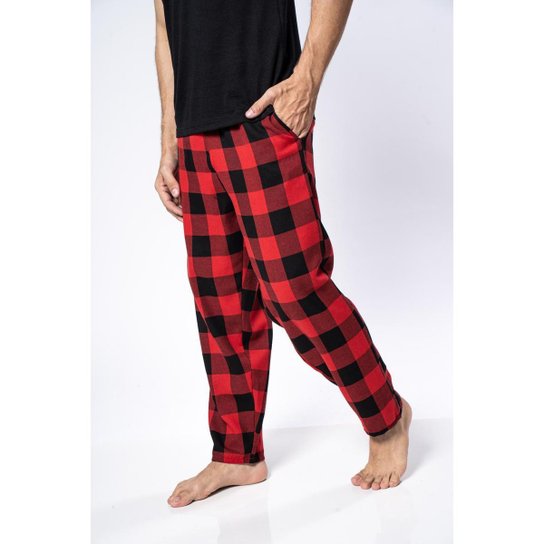 Kit 2 Calças De Dormir Inverno Masculina Flanela Xadrez