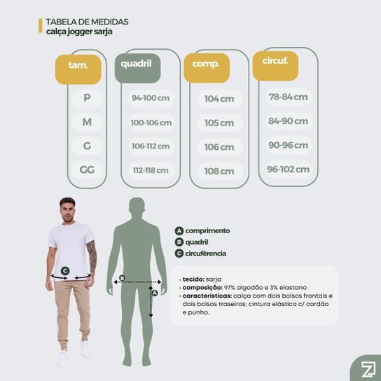 Kit 2 Calças Jogger Jeans Sarja Masculina Com Punho