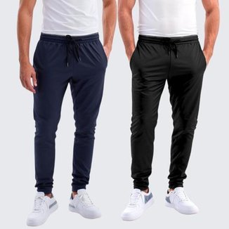 Kit 2 Calças Masculina DZ Helanca Flanelada com Bolsos Esportiva e Casual