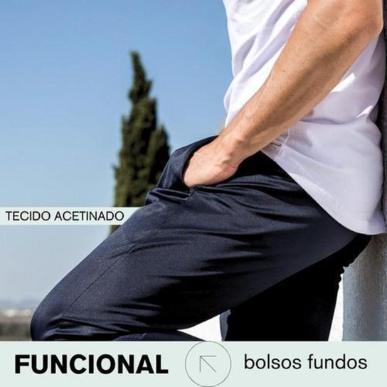 Kit 2 Calças Masculina DZ Helanca Flanelada com Bolsos Esportiva e Casual