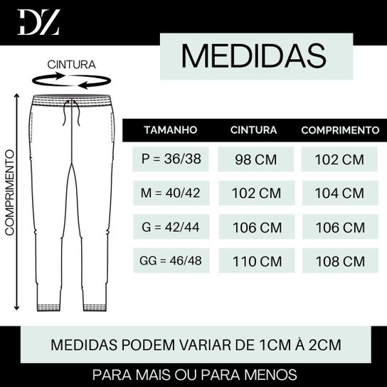 Kit 2 Calças Masculina DZ Helanca Flanelada com Bolsos Esportiva e Casual