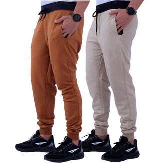 Kit 2 Calças Masculina MXD Conceito Moletom Slim Fit Cores Cor:;Tamanho:GG;Gênero:Masculino