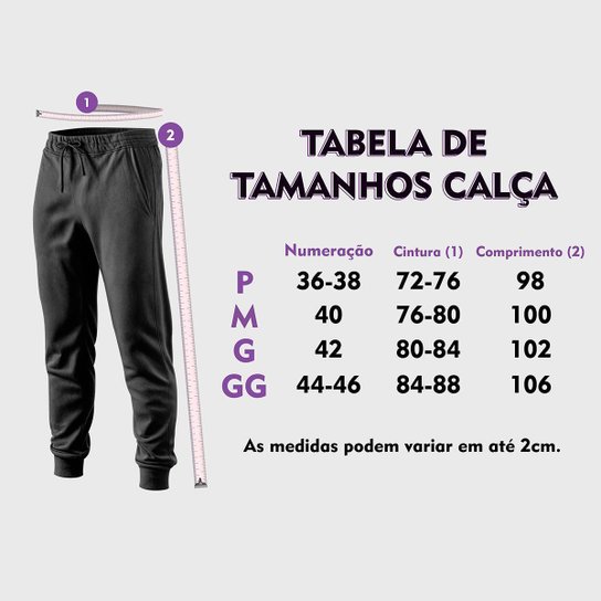 Kit 2 Calças Masculinas Moletom Flanelada Slim Benellys