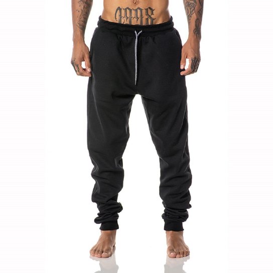Kit 2 Calças Moletom Jogger Cargo com Bolsos Essentials Sport