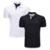 Kit 2 Camisas Polo Itália Industrie Básica Piquet Premium - Preto+Branco