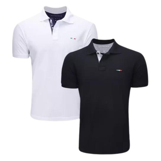Kit 2 Camisas Polo Itália Industrie Básica Piquet Premium