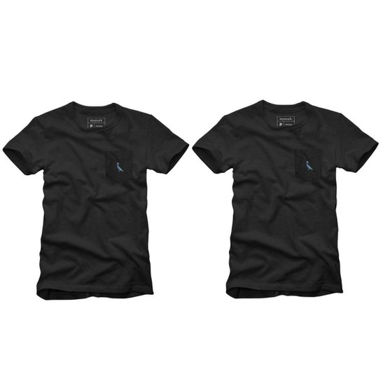 Kit 2 Camisetas Bolso Cb Pica-Pau Xadrez Reserva