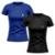 Kit 2 Camisetas Manga Curta Raio Feminino - Preto+Azul