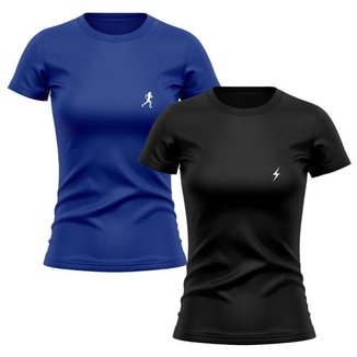 Kit 2 Camisetas Manga Curta Raio Feminino