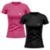 Kit 2 Camisetas Manga Curta Raio Feminino - Preto+Rosa