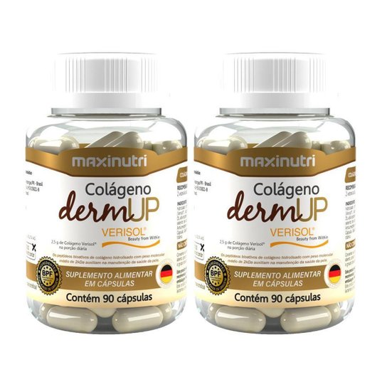Kit 2 Colágeno DermUp Verisol + Vitaminas 90 Cápsulas Maxinutri