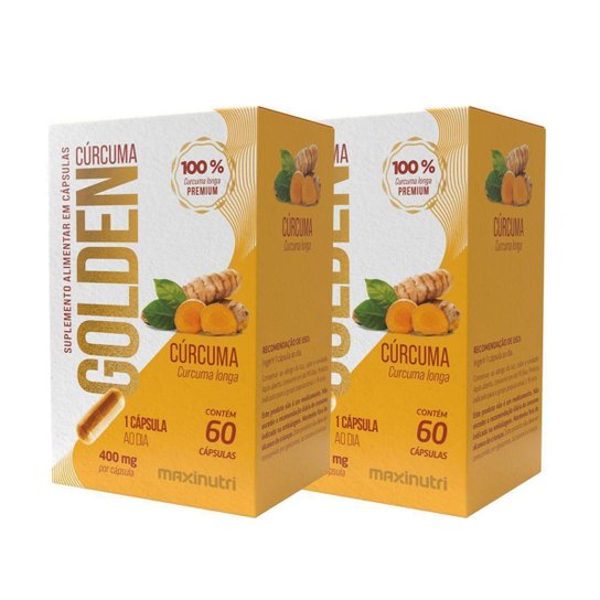 Kit 2 Curc Golden 400mg Cúrcuma Longa 60 Cáps Maxinutri
