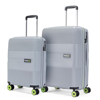 Kit 2 Malas De Viagem ABS Rígido Hurley Rodinhas 360° Reforçada com Cadeado TSA Espaçosa