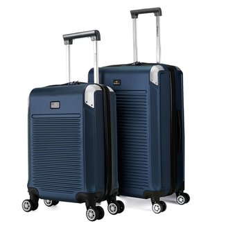 Kit 2 Malas De Viagem Tsa Bordo Cadeado Moderna Rodinha 360 Azul Primícia