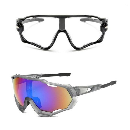 Kit 2 Óculos Bike Feminino Masculino Uv400 + Transparente