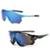 Kit 2 Óculos De Sol Ciclismo Esportivo Azul Espelhado Uv400 - Prata+Azul