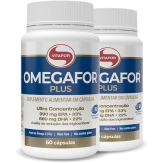 Kit 2 Ômegafor Plus 1000mg Vitafor 60 cápsulas