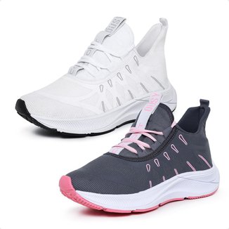 Kit 2 Pares de Tênis Ousy Esportivo Dia a Dia Feminino
