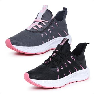 Kit 2 Pares de Tênis Ousy Esportivo Dia a Dia Feminino