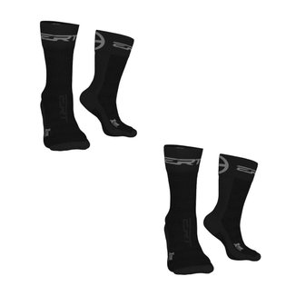 Kit 2 pares meia ciclismo corrida cano médio ERT Preto/Cinza