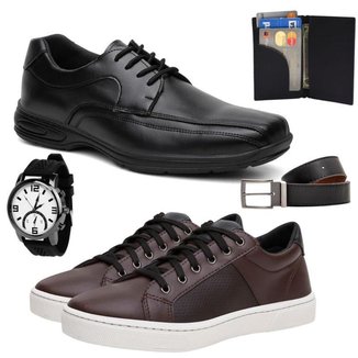 Kit 2 Pares Sapatênis Tênis Casual Masculino + Conjunto Kit