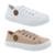 Kit 2 Pares Tênis Feminino Casual De Amarrar Original Super Macio - Branco