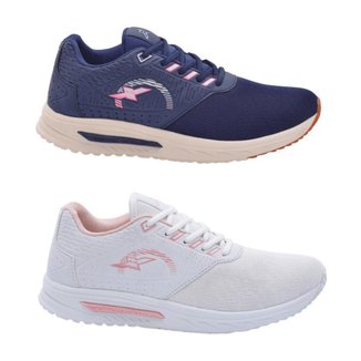 Kit 2 Pares Tênis Feminino Original FXB Academia Caminhada Para Corrida Treino