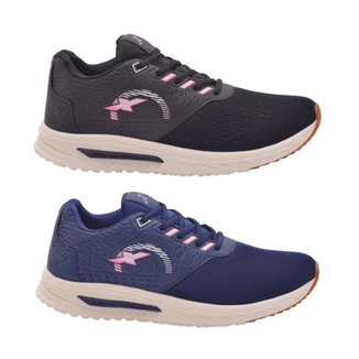 Kit 2 Pares Tênis Feminino Original FXB Academia Caminhada Para Corrida Treino