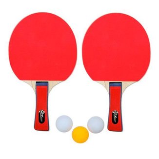 Kit 2 Raquetes para Ping Pong 3 Bolinhas Art Sport