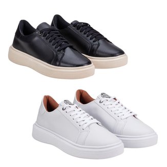 Kit 2 Sapatenis Tenis Casual Masculino Adulto Estilo Shoes Cor:;Tamanho:38;Gênero:Masculino