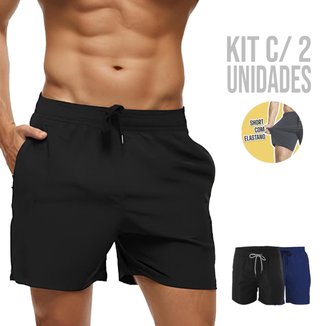 KIT 2 Shorts TACTEL ELASTANO Academia Treino Corrida MASCULINO 724