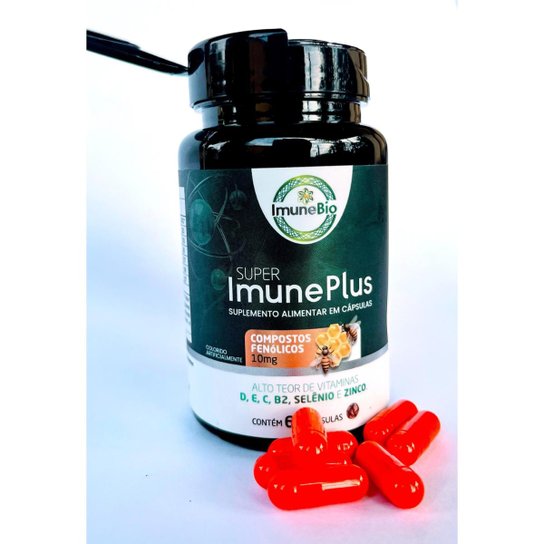 Kit 2 Suplementos Super Imune Plus 490 mg 10 mg de Própolis Vitaminas e Minerais Essenciais