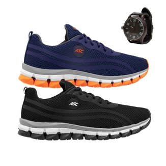 Kit 2 Tenis Esporte para Academia Masculino Leve Conforto + Relógio
