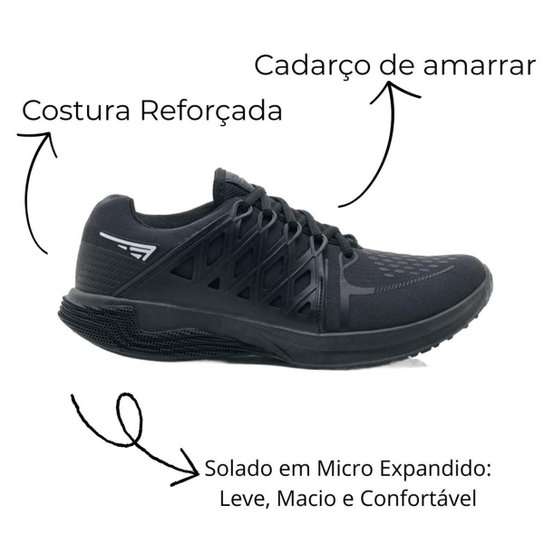 Kit 2 Tênis Esportivo Masculino Cadarço Academia Fitness