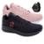 Kit 2 Tenis Feminino Caminhada Academia Treinos Leve Com Relógio - Preto+Rosa