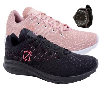 Kit 2 Tenis Feminino Caminhada Academia Treinos Leve Com Relógio