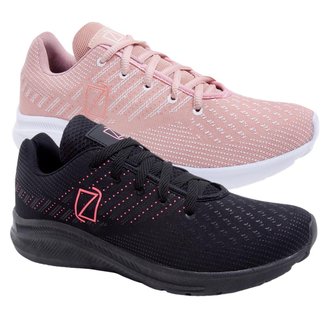 Kit 2 Tênis  Feminino Esporte Moderno Leve Conforto Dia a Dia