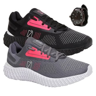 Kit 2 Tenis Feminino para Caminhada Academia Com Relógio