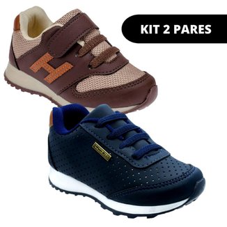 Kit 2 Tênis Infantil de Masculino Casual De Criança