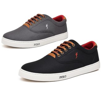 Kit 2 Tênis Masculino Casual Sapatenis com Solado Confortável Ideal para o Dia a Dia e Estilo Urbano